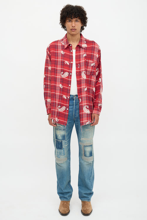 424 Paisley Check Printed Shirt