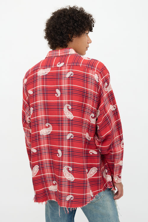 424 Paisley Check Printed Shirt