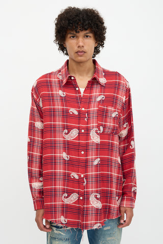 424 Paisley Check Printed Shirt