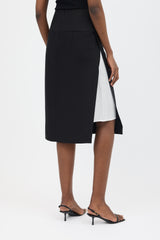440ME Wool & Silk Side Split Skirt