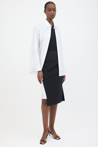 440ME Wool & Silk Side Split Skirt