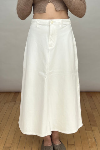 Wilfred Cream Cotton A-Line Maxi Skirt