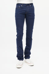 Dior Navy & Orange Contrast Stitch Skinny Trouser