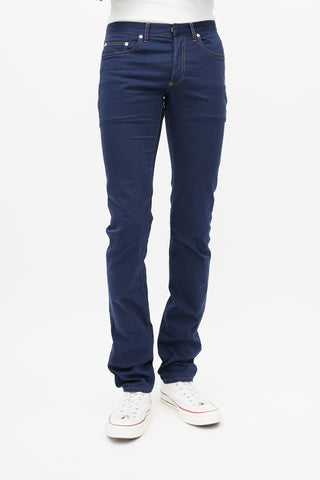 Dior Navy & Orange Contrast Stitch Skinny Trouser