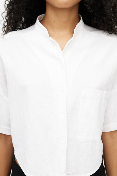 7160 by Szeki White Cropped Shirt