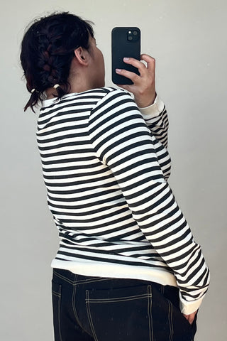 Cream & Black Striped Sweater