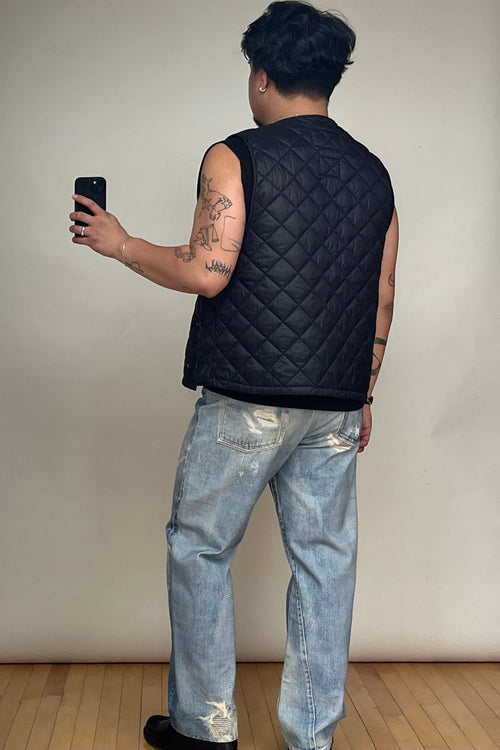 X Engineered Garments Black Quilted Vest