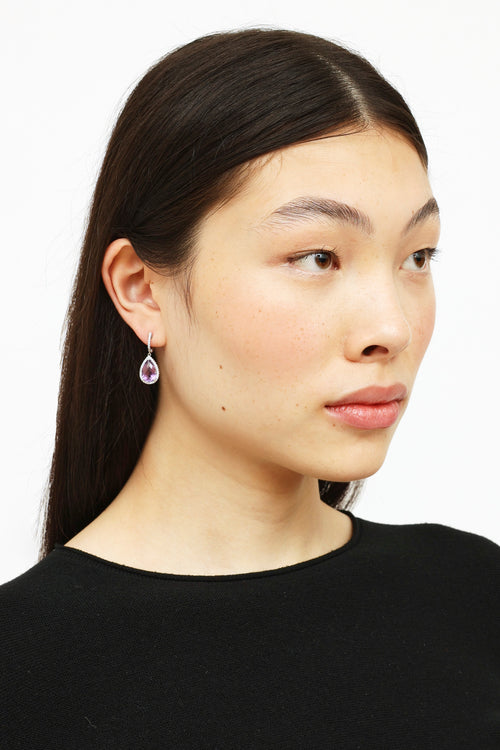 Fine Jewelry 752 Diamond Amethyst Pear Drop Earrings