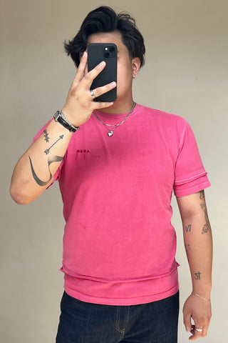 Pink Washed Embroidered Logo T-Shirt