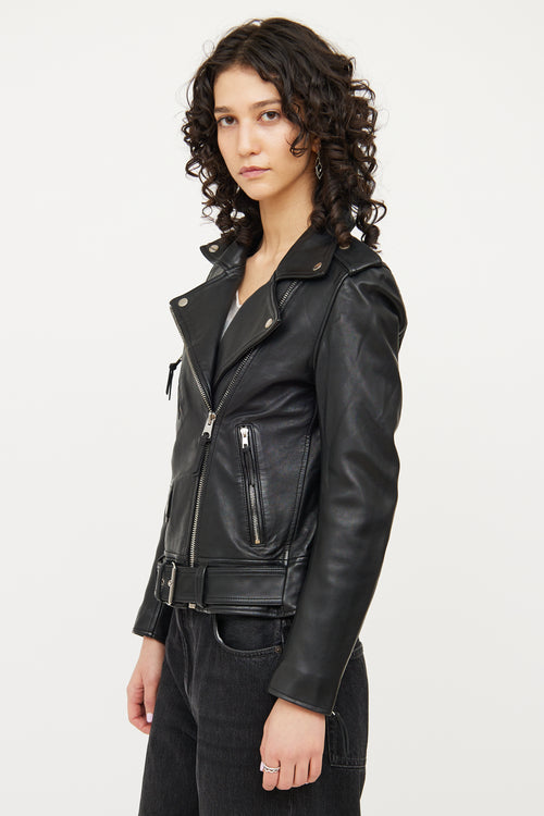 8 For All Mankind Black Leather Jacket