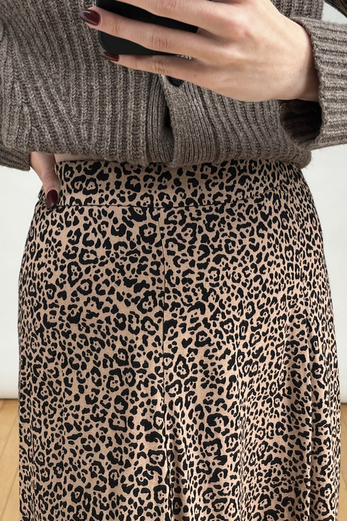 Brown & Black Print Skirt