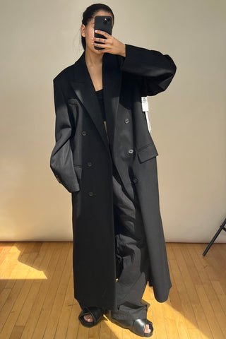 Babaton Black Cashmere Sature Coat