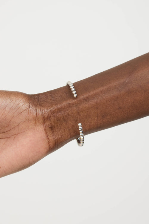 Fine JewelrySterling Silver Diamond Ball Bead Cuff
