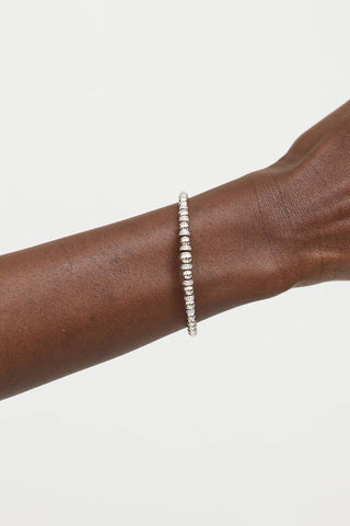 Fine JewelrySterling Silver Diamond Graduated Ball Bead Cuff