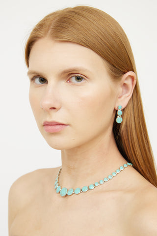 Fine Jewelry 926 Round Turquoise Drop Earrings