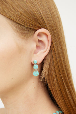 Fine Jewelry 927 Round Turquoise Drop Earrings