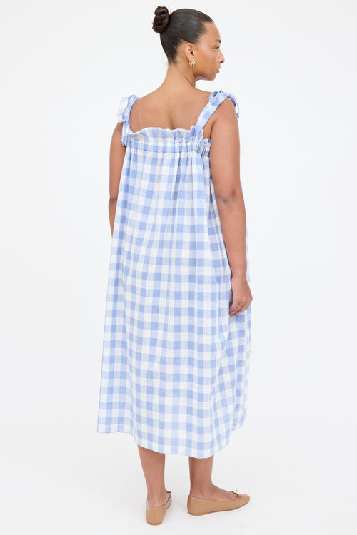 A Bronze Age Gingham Smocked Maxi Dress