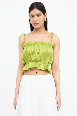 Bronze Age Silk Cropped Tie Top