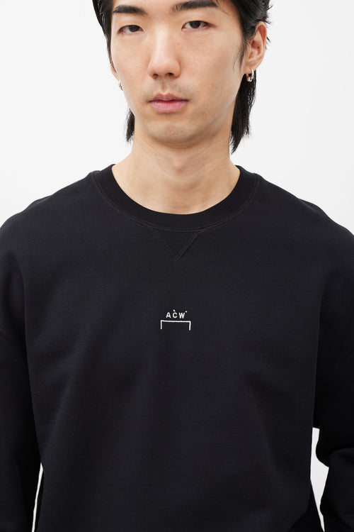 A-Cold-Wall* Black & White Embroidered Logo Sweatshirt