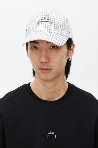 A-Cold-Wall* White & Black Logo Grid Hat