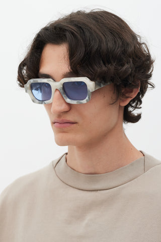 A-Cold-Wall* X Retro Superfuture Grey & Blue Caro ACW Marbled Sunglasses