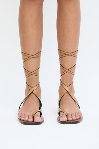 A Emery Brown Leather Lace Up Sandal