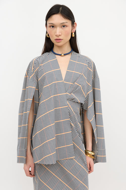 A.W.A.K.E. Mode Plaid Asymmetric Dress