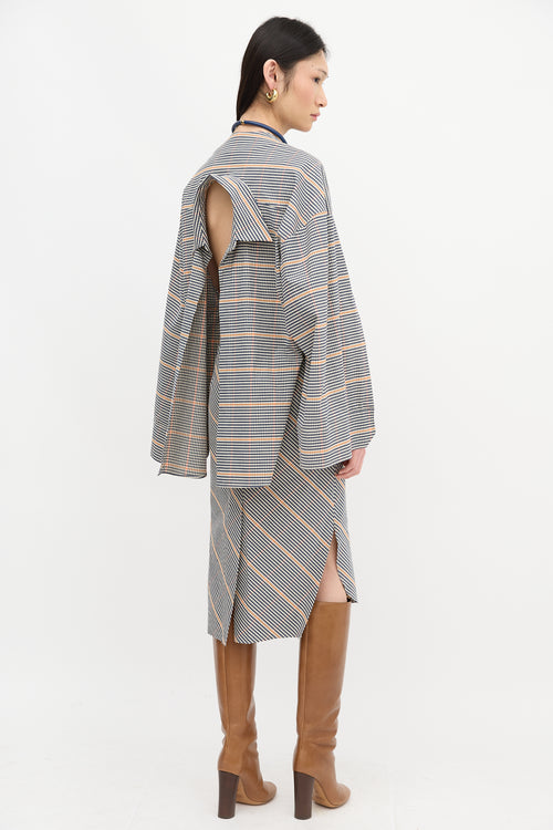 A.W.A.K.E. Mode Plaid Asymmetric Dress