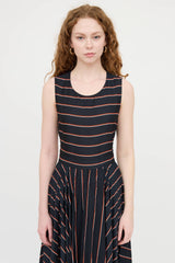 A.L.C. Striped Pleated Maxi Dress