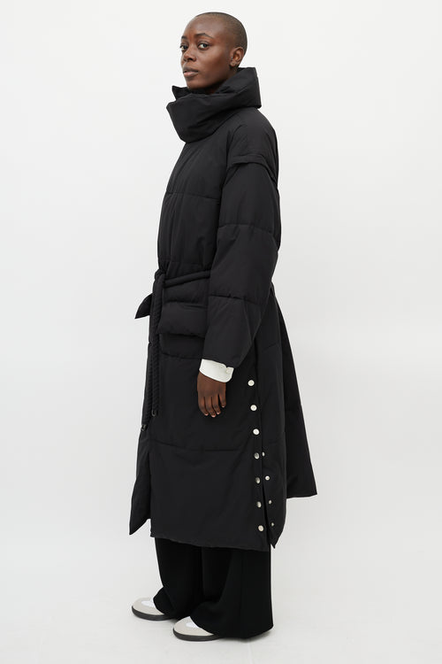 A.L.C. Black Belted Convertible Puffer Coat