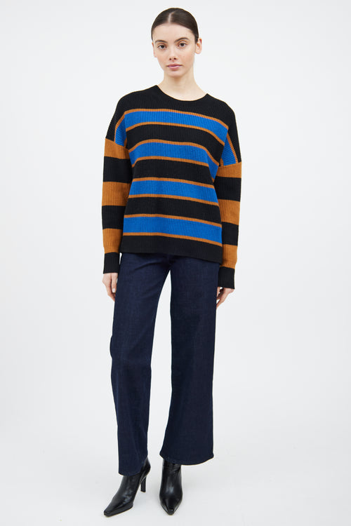 A.L.C. Black & Multicolour Wool Striped Sweater