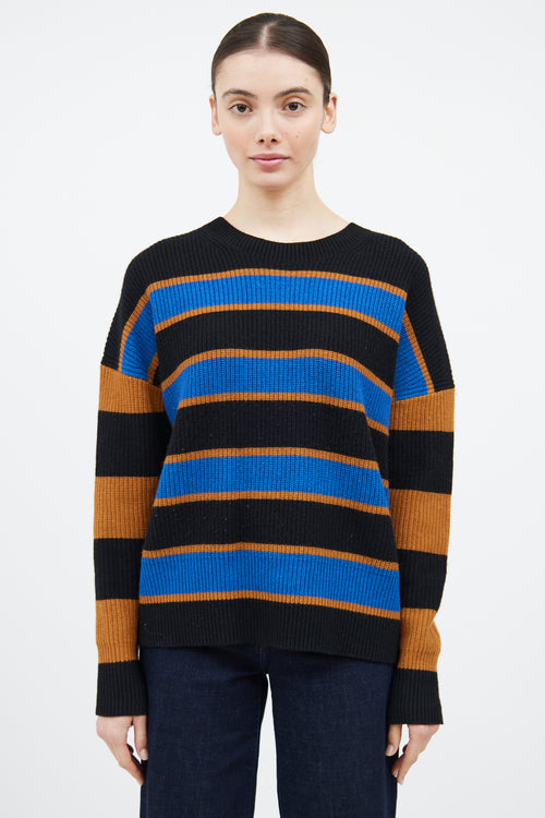 A.L.C. Black & Multicolour Wool Striped Sweater