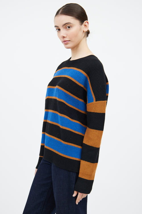 A.L.C. Black & Multicolour Wool Striped Sweater