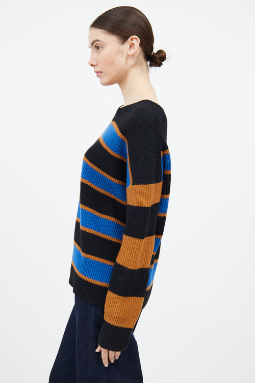 A.L.C. Black & Multicolour Wool Striped Sweater