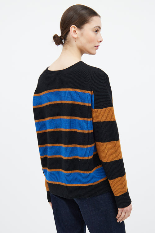 A.L.C. Black & Multicolour Wool Striped Sweater