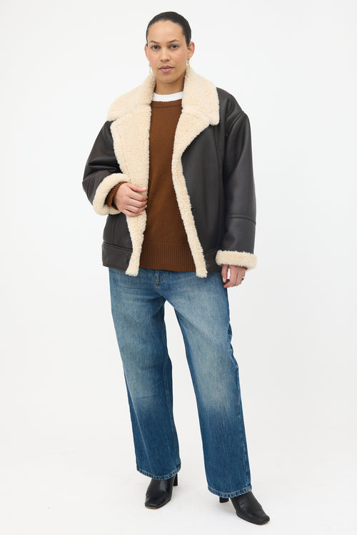 A.L.C. Faux Leather Aubrey Sherpa Jacket