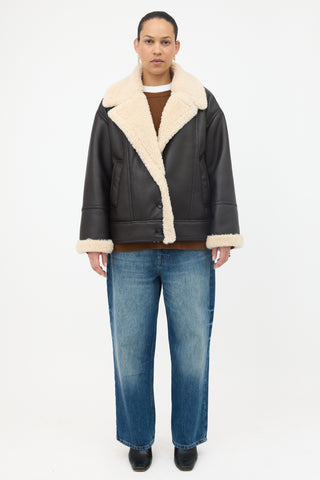 A.L.C. Faux Leather Aubrey Sherpa Jacket