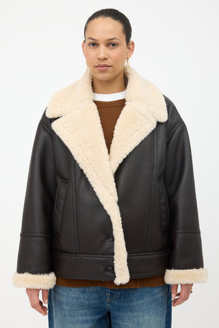 A.L.C. Faux Leather Aubrey Sherpa Jacket
