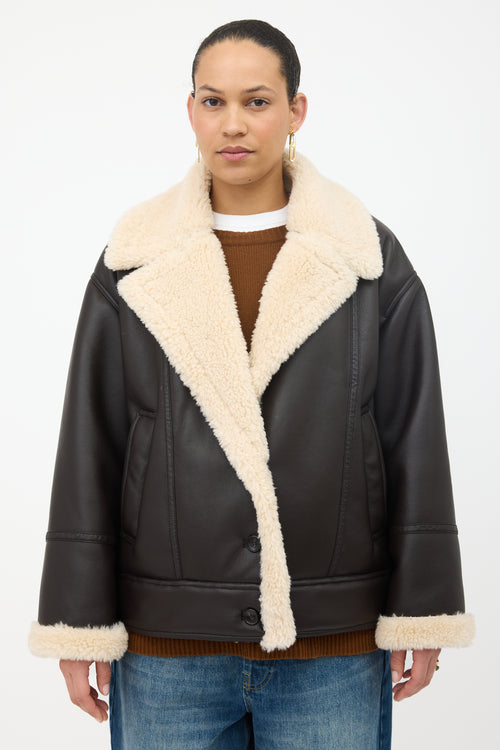 A.L.C. Faux Leather Aubrey Sherpa Jacket