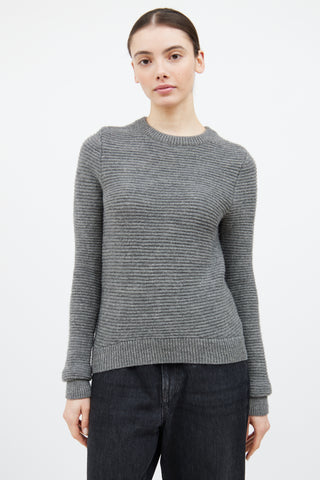 A.L.C. Grey Wool Ribbed Knit Sweater