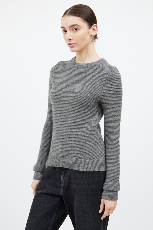 A.L.C. Grey Wool Ribbed Knit Sweater