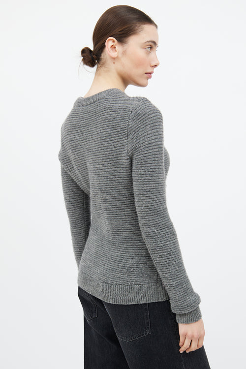 A.L.C. Grey Wool Ribbed Knit Sweater