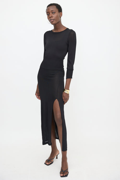 A.L.C. Knit Sheer Maxi Dress