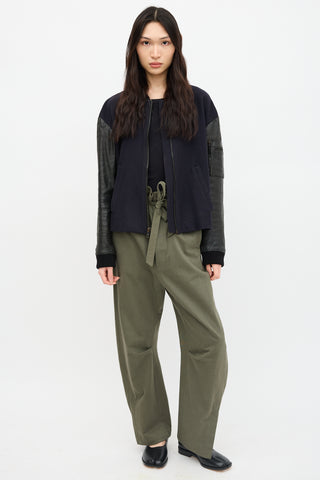 A.L.C. Leather & Wool Bomber Jacket