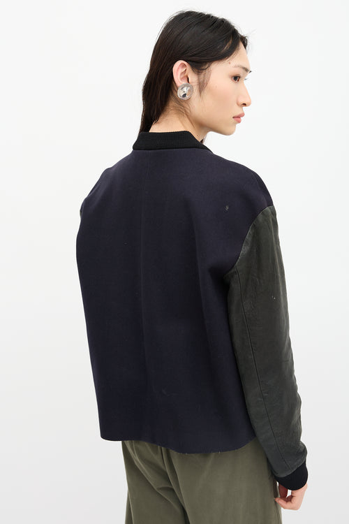A.L.C. Leather & Wool Bomber Jacket
