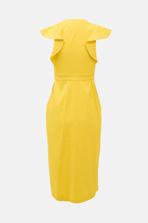 A.L.C. Linen Walker Ruffle Dress