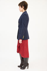 A.L.C. Navy Cotton Double Breast Blazer