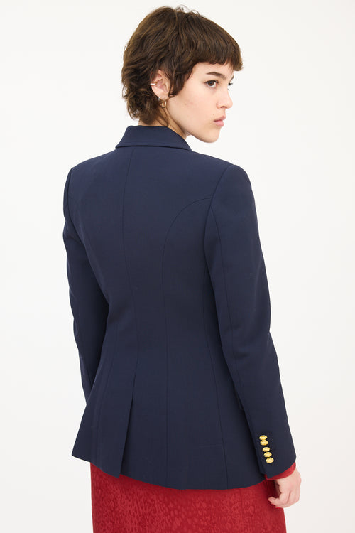 A.L.C. Navy Cotton Double Breast Blazer