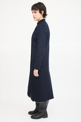 A.L.C. Navy Wool Asymmetrical Long Coat