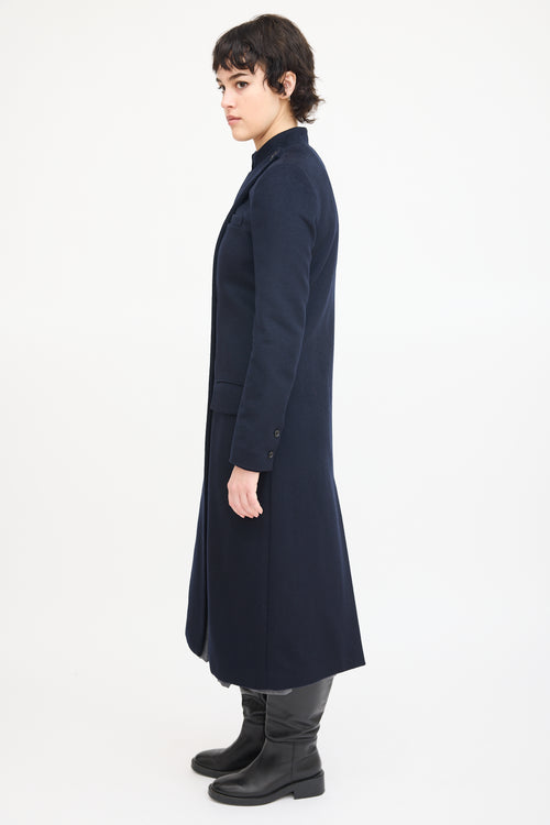 A.L.C. Navy Wool Asymmetrical Long Coat